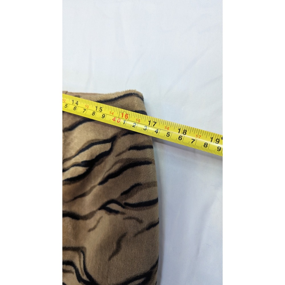 Apostrophe Tiger Stripe Faux Fur Mini Skirt Tan Black Size 14 Y2K Pencil Skirt - Picture 4 of 6